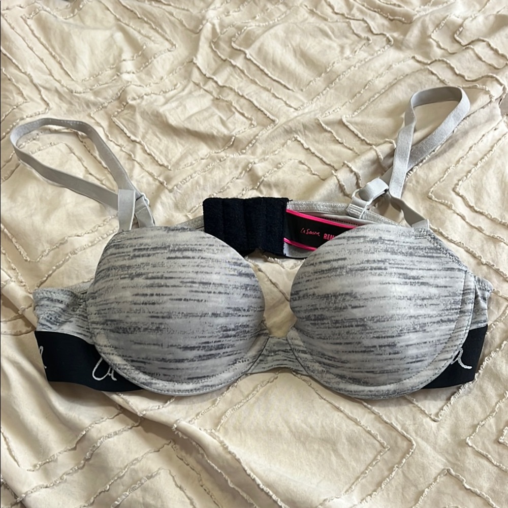 La SENZA Gray Padded Bra with Adjustable Straps